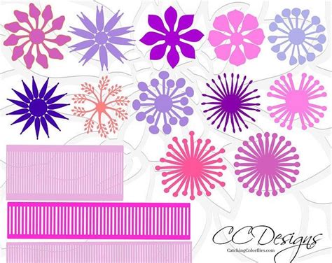 Giant Paper Dahlia Wall Flower Template Paper Flower Wall Etsy Large