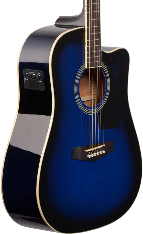 Ibanez Pf15ece Dreadnought Acoustic Electric Guitar Transparent Blue