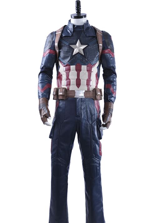Avengers 4 Endgame Captain America Costume Cosplay Steven Rogers Suit