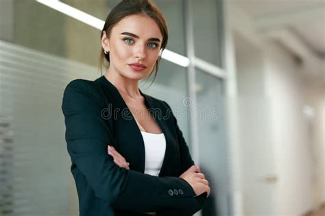Beautiful Business Woman In Office Portrait Stock Photo Image Of Girl