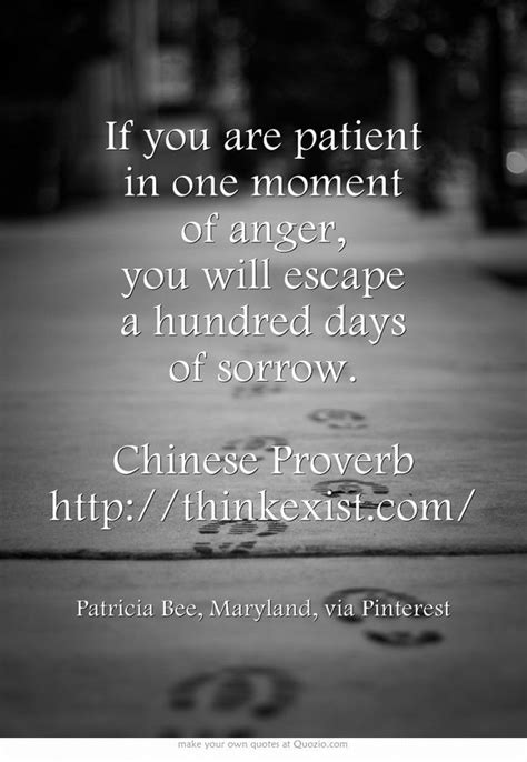 Chinese Proverb Be Patience If You Are Patient In One Moment Of Anger
