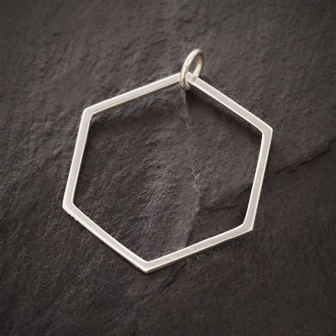 Sterling Silver Large Hexagon Charm