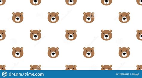 Bear Seamless Pattern Vector Polar Bear Panda Teddy Isolated Wallpaper