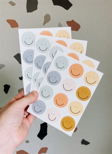Packaging Stickers Smiley Face Colorful Sticker Sheets Small Stickers