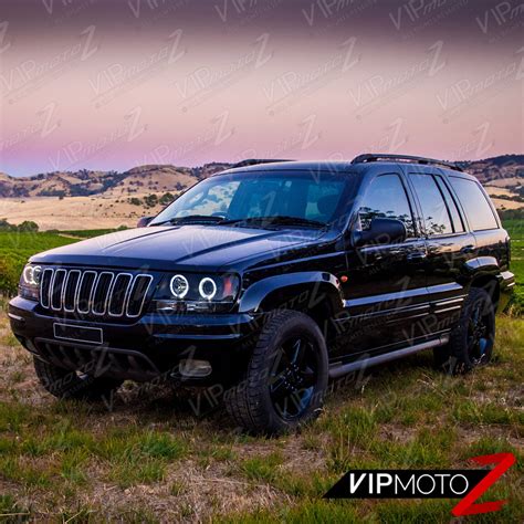 Pour 99-04 Jeep Grand Cherokee V8 Phares Halo LED Noir ...