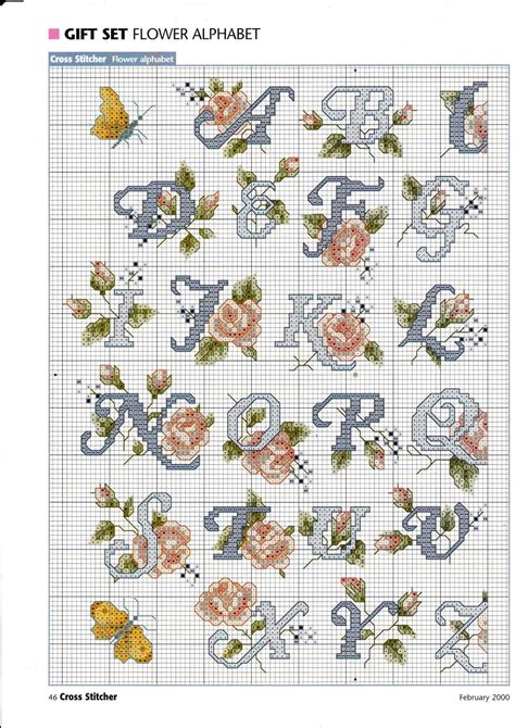 flower alphabet 1 of 2 cross stitch alphabet patterns cross stitch letters cross stitch