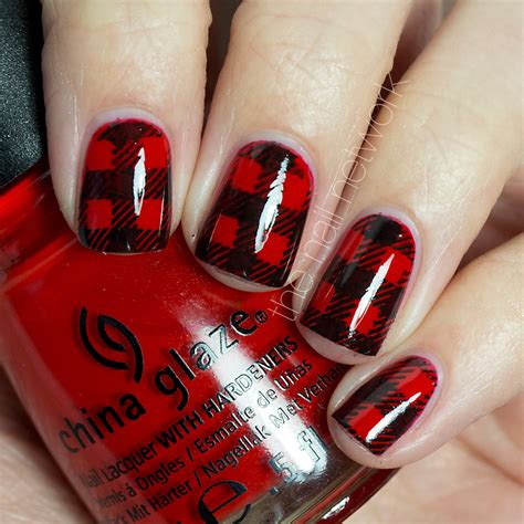 The Nail Network TDOCNAS Day 2 Buffalo Plaid Nail Art