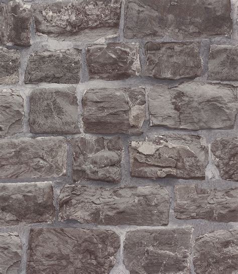 Die karierte tapete zeigt unterschiedliche kacheln mit verschiedenen steinformen. Tapete Vlies Steine grau Erismann Brix 5818-15