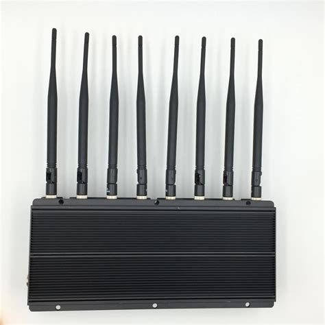 Black Desktop 8 Antenna Signal Jammers With Gsm 3g 4g Gps Wifi Lojack