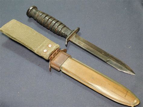 Wwii Us M3 Trench Fighting Knife Dagger Utica Blade Marked In M8 Ebay