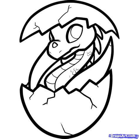 Baby Dragon Hatching Coloring Pages