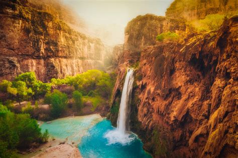 Expose Nature Havasu Falls At Dawn Arizona Usa 6016 × 4016 Oc