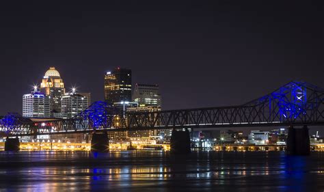 Wallpaper Bridge Color Kentucky Lights Louisville Night