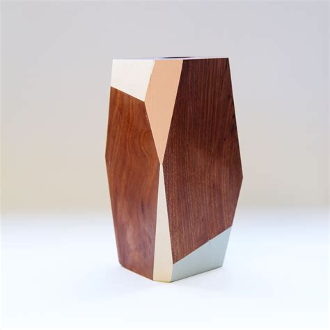 Geometric Wooden Vase Felt