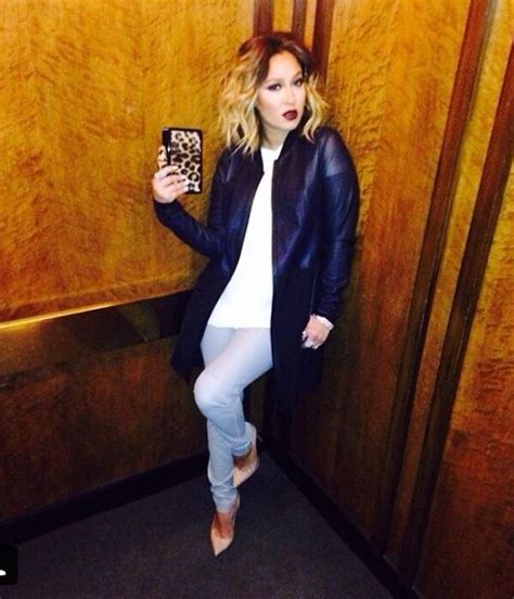 Jeans Heels White Tee And Leather Jacket Adrienne Bailon Fashion