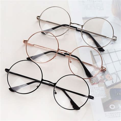 best retro eyeglasses big round metal frame clear lens glasses nerd spectacles glasses fashion