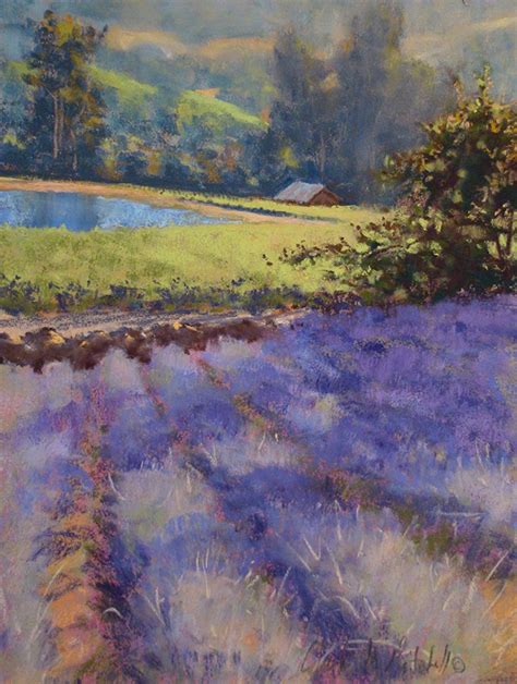 Lavender Fields By Clark Mitchell Pastel ~ 12 X 9 Art Painting