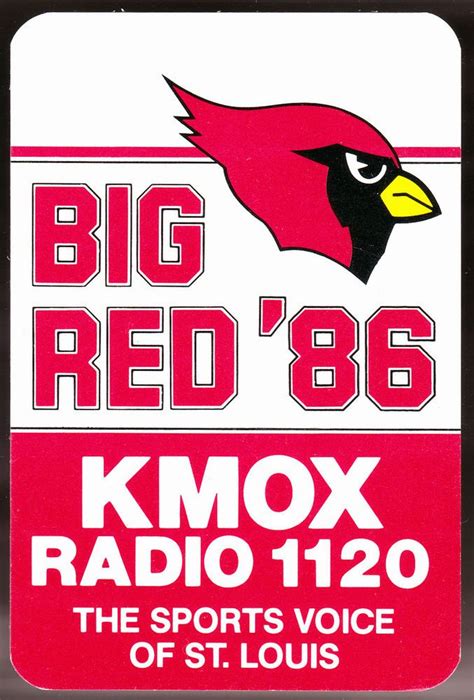 1986 St Louis Cardinals Kmox Radio 1120 Football Pocket Schedule Free