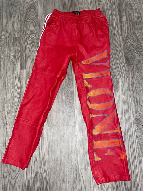 Vlone Leather Track Pants Grailed