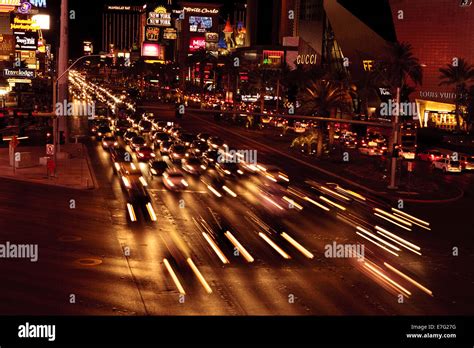 Las Vegas Strip Night Street Stock Photo Alamy