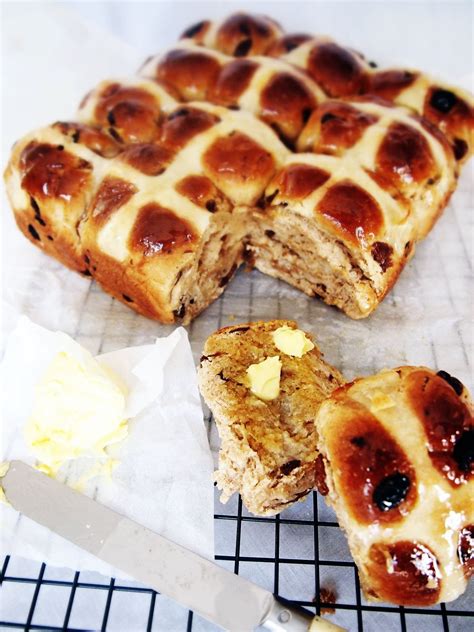Hot Cross Buns With Melted Butter On Good Friday Food Easter Sweets