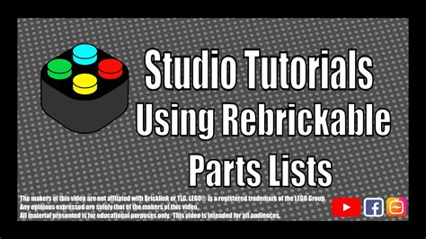 Studio Tutorials Using Rebrickable Parts Lists Bring You Digital