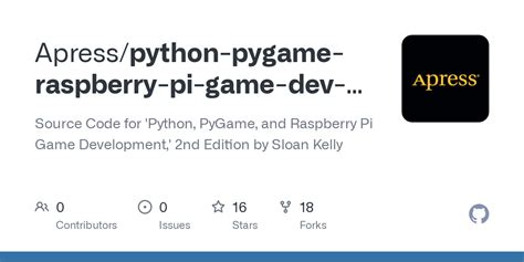 Github Apresspython Pygame Raspberry Pi Game Dev 2e Source Code For