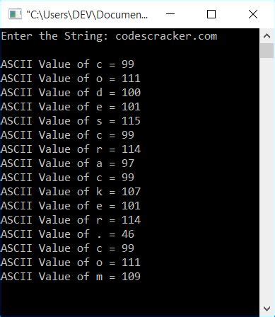 C Program To Print All The Ascii Values And Their Equivalent Characters