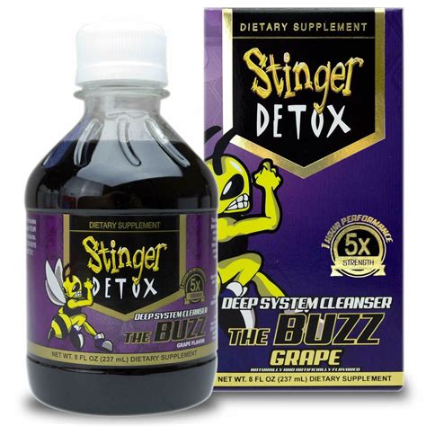 Stinger The Buzz 1-hour Detox Liquid Drink 5x Strength Grape 8oz – Same