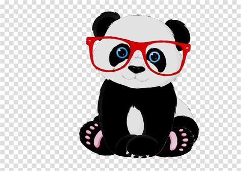 Panda Cartoon Clipart Cartoon Bear Glasses Transparent Clip Art