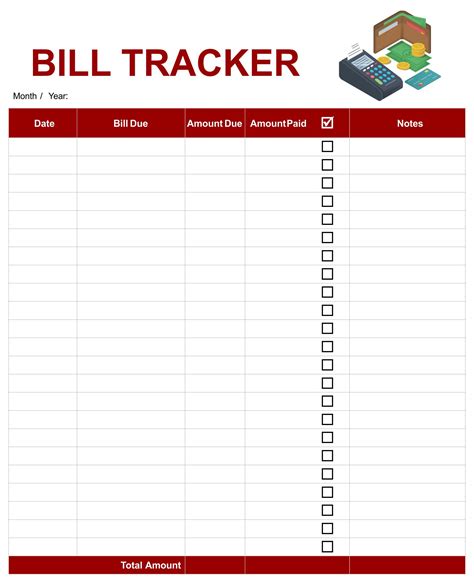 5 Best Images Of Free Printable Bill Payment Template Monthly Bill