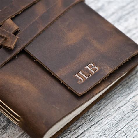 Personalized Leather Journal Notebook Or Sketchbook Rustic