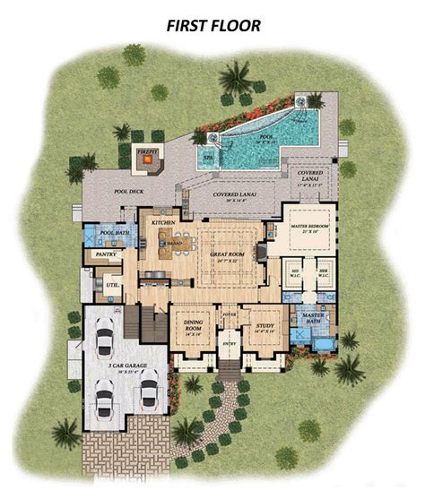 House Plan 71514 Florida Style With 4080 Sq Ft 4 Bed 5 Bath