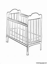 Crib Coloring Cot Template Pages sketch template