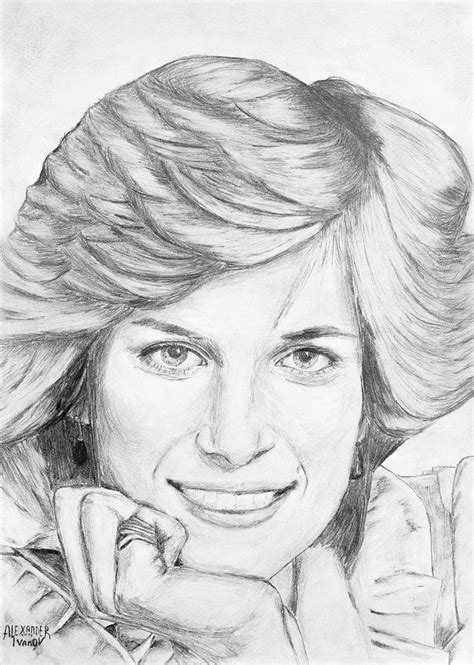 Princess Diana Drawing By Alexander Ivanov