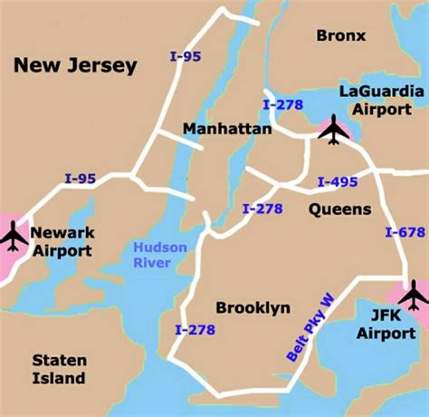 Mapa Nowych Miejsc York Lotnisku Mapa Miejsc Lotnisko Nowy Jork Nowy