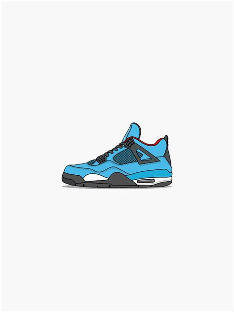 Travis Scott Jordan 4s Cartoon Sticker For Sale By Kxry Redbubble