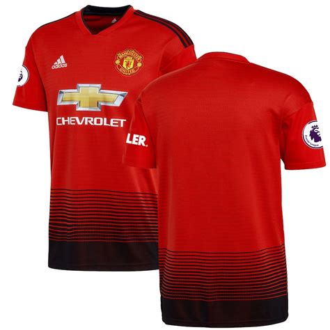 Mens Adidas Red Manchester United 201819 Home Replica Patch Jersey