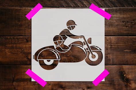 Motorcycle With Sidecar Stencil Reusable Motorcycle Stencil Etsy