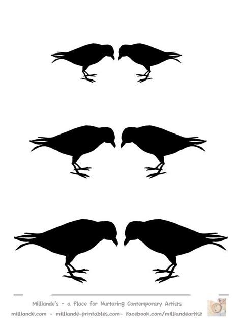 Crow Silhouette Template Collectionprintable Crow Stencils And Crow