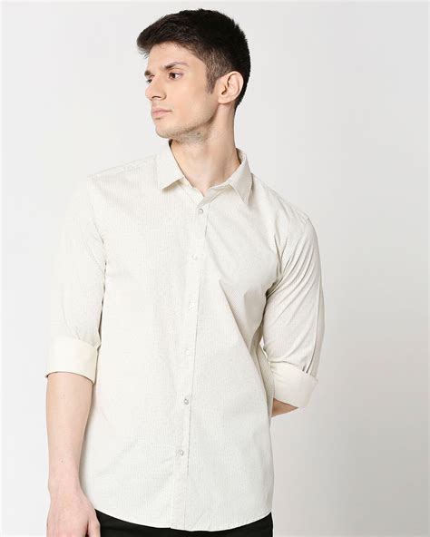 white-twill-lycra-print-shirt