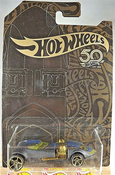 2018 Hot Wheels 50th Anniversary 2 6 Black Gold TWINMILL Black W Gold