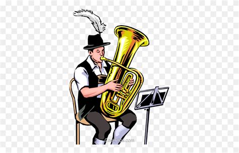 German Tuba Player Royalty Free Vector Clip Art Illustration Tuba