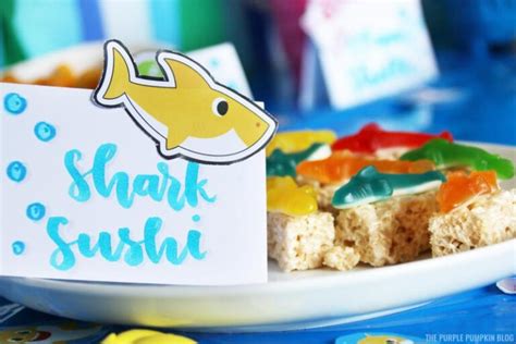 Free Printable Baby Shark Food Labels Baby Shark Party Printables