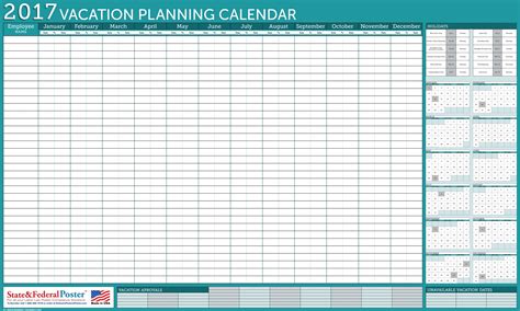 Employee Vacation Calendar Template Example Calendar Printable