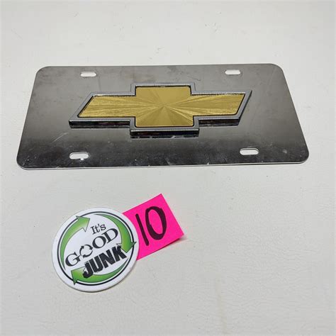 Chevy Bowtie Gold Tone Emblem License Plate Chrome 3d Ebay