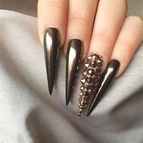 Fantabulous Pointy Nails Designs You Would Love To Have Trendy Chrome
