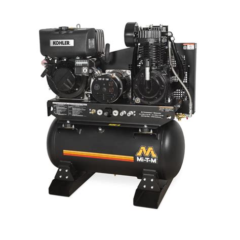 Mi T M 30 Gallon Two Stage Compressor Diesel Generator Combo Isc Sales