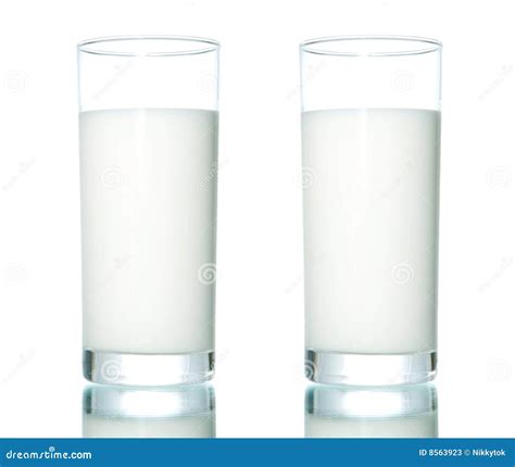 Two Glasses With Milk Stock Image Image Of Isolated Healthy 8563923