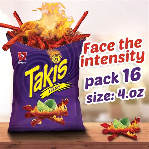 Barcel Takis Fuego Hot Chili Pepper Lime Tortilla Chips Oz Pack Buy Online In United